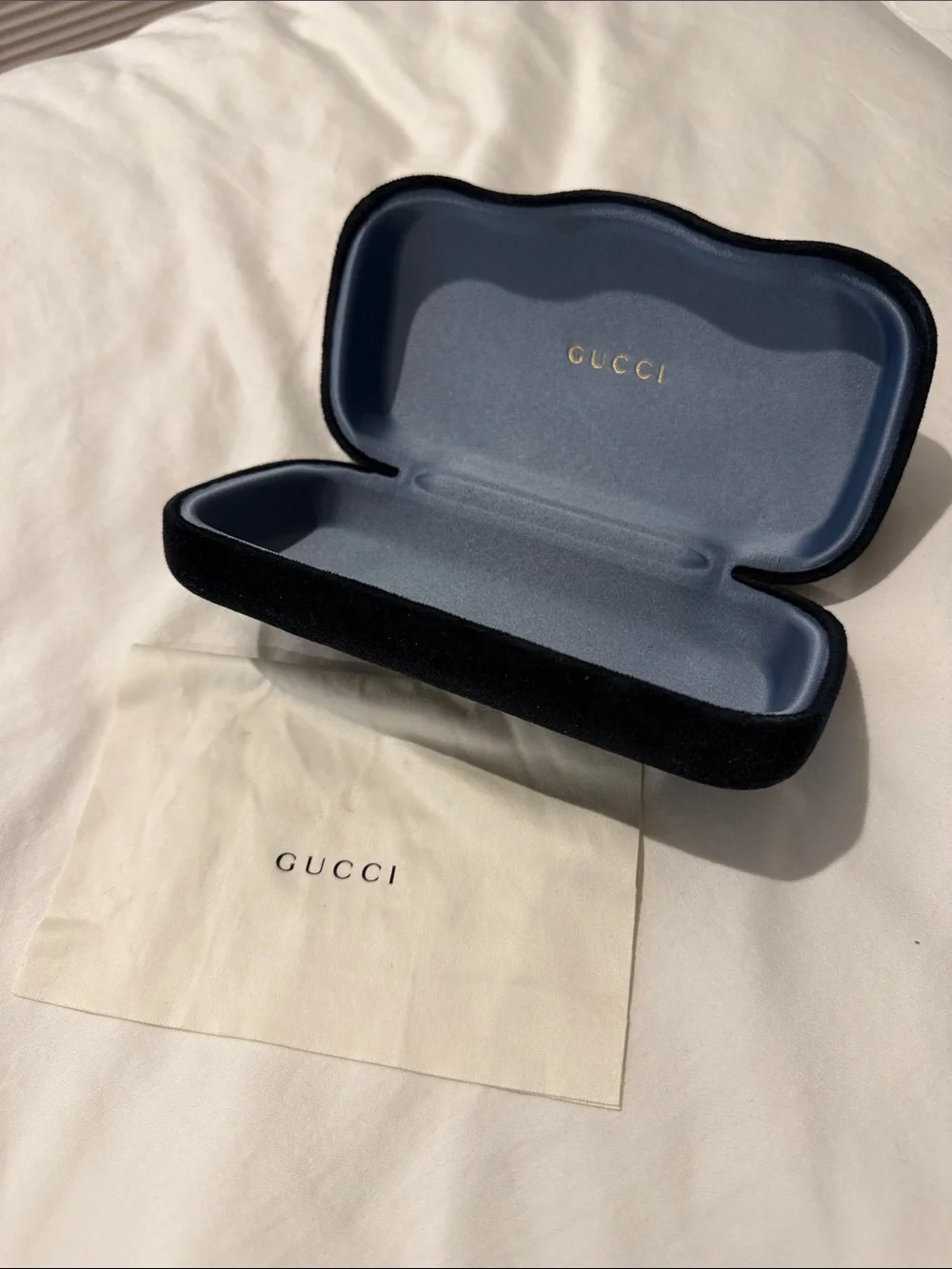 Gucci Black Velvet Sunglass Case